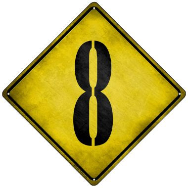 Number 8 Xing Novelty Mini Metal Crossing Sign MCX-305