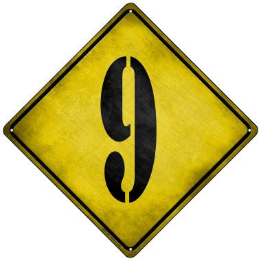 Number 9 Xing Novelty Mini Metal Crossing Sign MCX-306