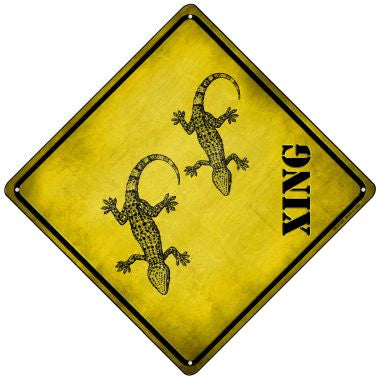 Gecko Xing Novelty Mini Metal Crossing Sign MCX-309
