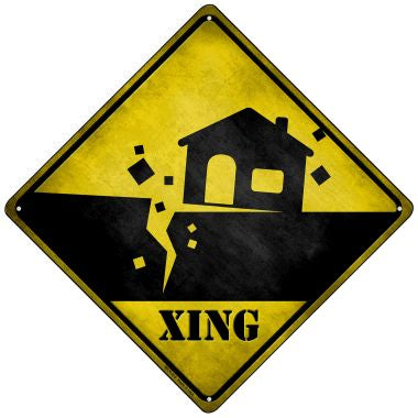 Earthquake Xing Novelty Mini Metal Crossing Sign MCX-315