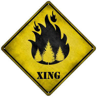 Forest Fire Xing Novelty Mini Metal Crossing Sign MCX-318