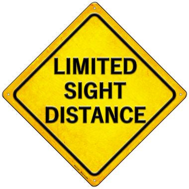 Limited Sight Distance Novelty Mini Metal Crossing Sign MCX-403