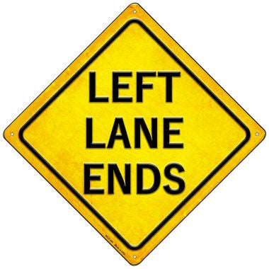 Left Lane Ends Novelty Mini Metal Crossing Sign MCX-405