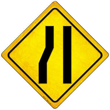 Left Lane Ends Novelty Mini Metal Crossing Sign MCX-407