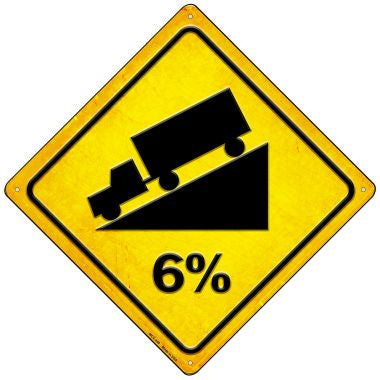 6% Grade Novelty Mini Metal Crossing Sign MCX-440