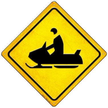 Ski-mobile Crossing Novelty Mini Metal Crossing Sign MCX-447