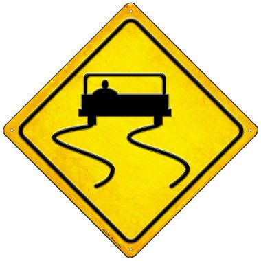 Slippery When Wet Novelty Mini Metal Crossing Sign MCX-497