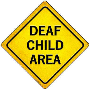 Deaf Child Area Novelty Mini Metal Crossing Sign MCX-580