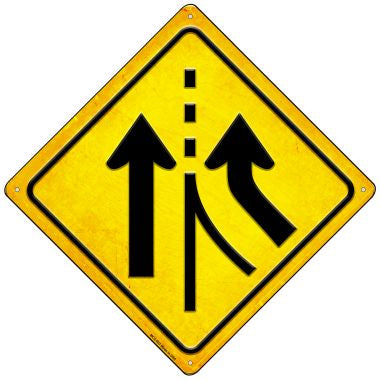 Lane Merging Novelty Mini Metal Crossing Sign MCX-603