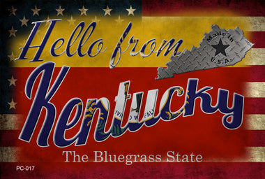 Hello From Kentucky Novelty Metal Postcard PC-017