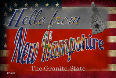 Hello From New Hampshire Novelty Metal Postcard PC-029