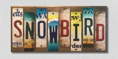Snowbird License Plate Tag Strip Novelty Wood Sign WS-078