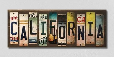 California License Plate Tag Strips Novelty Wood Sign WS-122