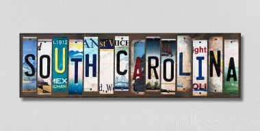 South Carolina License Plate Tag Strips Novelty Wood Signs WS-190