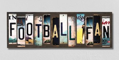 Football Fan License Plate Tag Strips Novelty Wood Signs WS-287