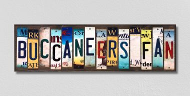 Buccaneers Fan License Plate Tag Strips Novelty Wood Signs WS-357