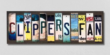 Clippers Fan License Plate Tag Strips Novelty Wood Signs WS-376