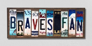 Braves Fan License Plate Tag Strips Novelty Wood Signs WS-398