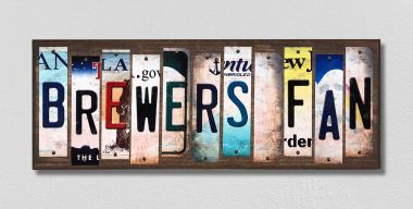 Brewers Fan License Plate Tag Strips Novelty Wood Signs WS-403