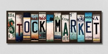Stock Market License Plate Tag Strips Novelty Wood Signs WS-459