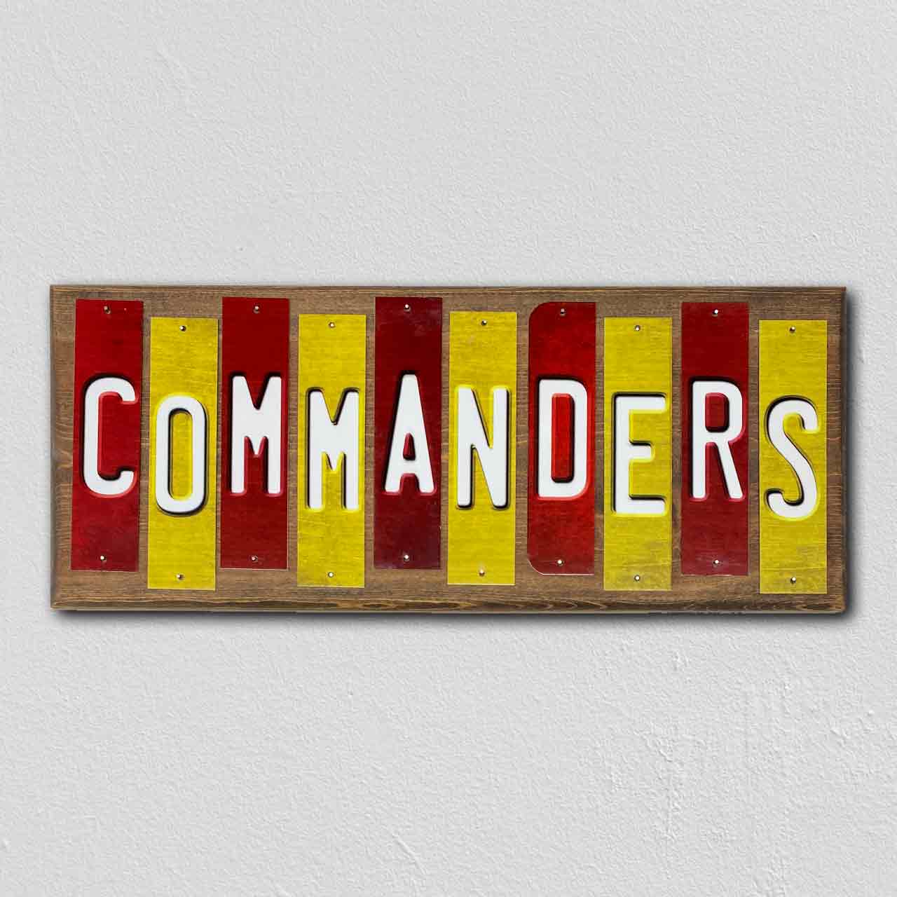 Commanders Team Colors Football Fun Strips Novelty Wood Sign WS-776