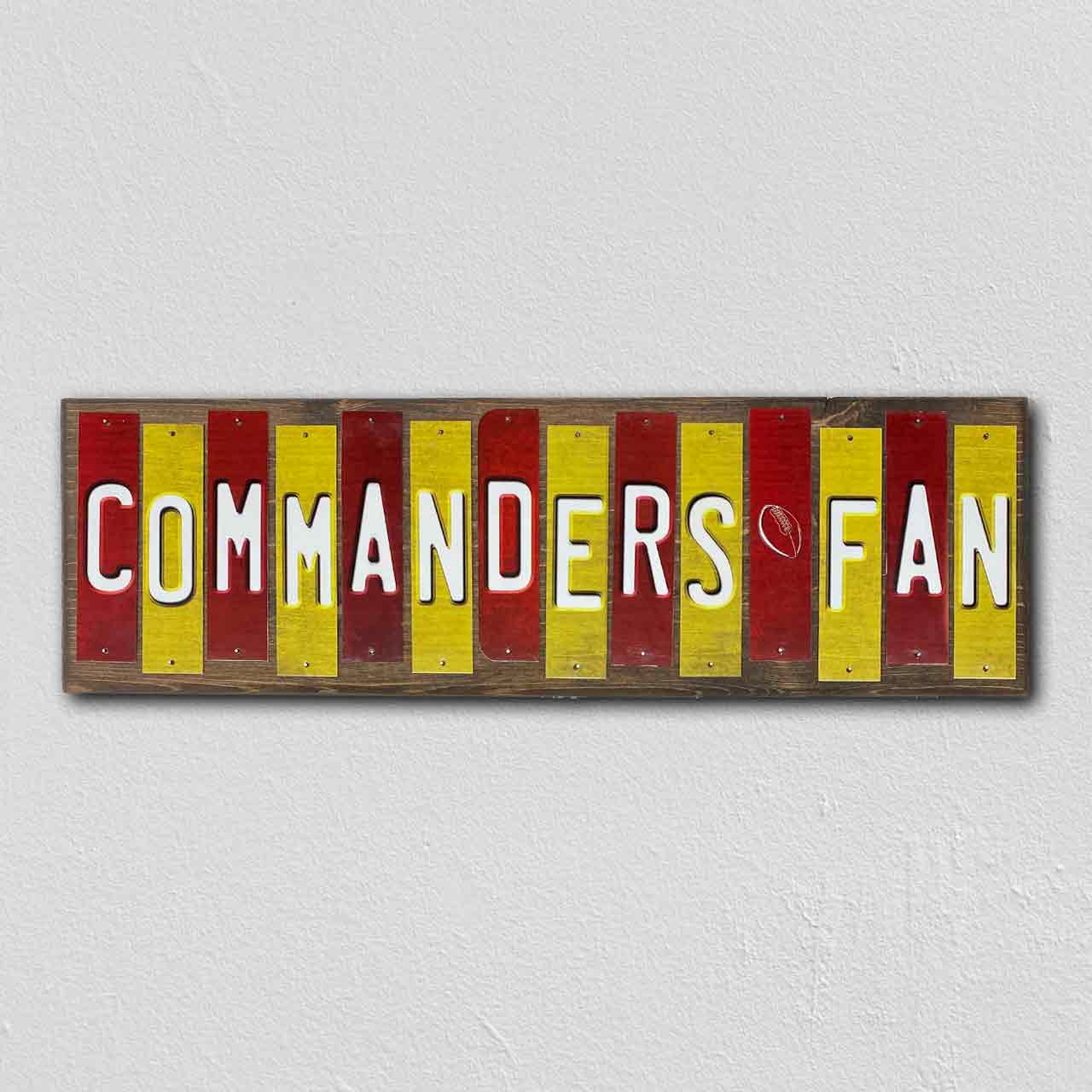 Commanders Fan Team Colors Football Fun Strips Novelty Wood Sign WS-777