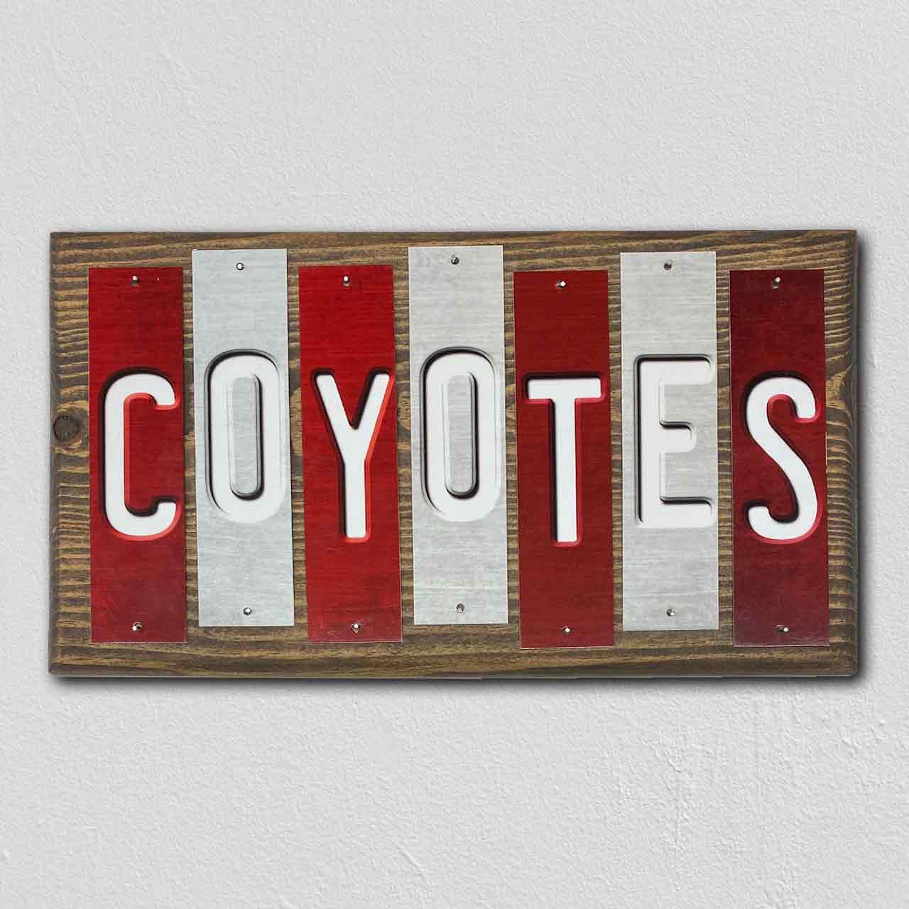 Coyotes Team Colors Hockey Fun Strips Novelty Wood Sign WS-816