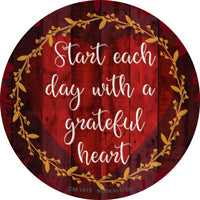 Grateful Heart Novelty Circle Coaster Set of 4