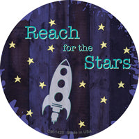 Reach For Stars Rocket Novelty Circle Coaster Set of 4