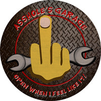 Flip Off Wrench Novelty Circle Coaster Set of 4