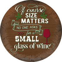 Size Matters Small Glass Novelty Circle Coaster Set of 4