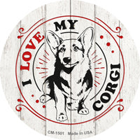 I Love My Corgi Novelty Circle Coaster Set of 4