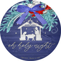 Oh Holy Night Manger Novelty Circle Coaster Set of 4