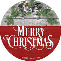 Merry Christmas Wreath Novelty Circle Coaster Set of 4