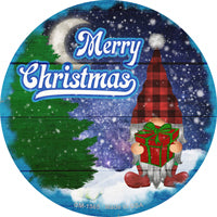 Merry Christmas Gnome Novelty Circle Coaster Set of 4