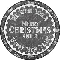 Merry Christmas and New Year Novelty Circle Coaster Set of 4