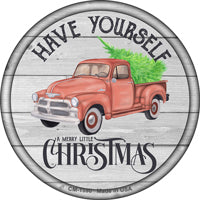 Merry Little Christmas Novelty Circle Coaster Set of 4