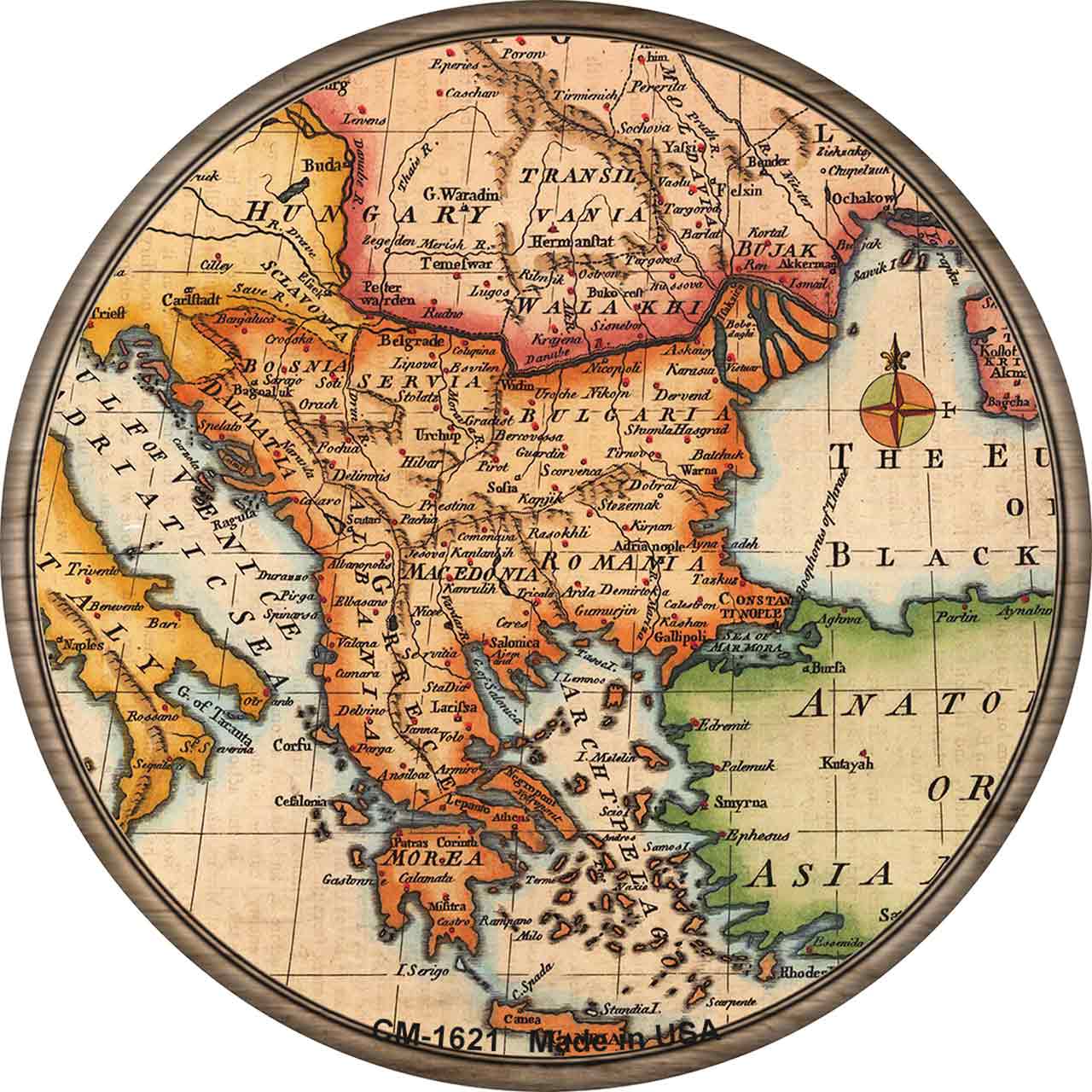 Former Yugoslavia Map Novelty Circle Coaster Set of 4