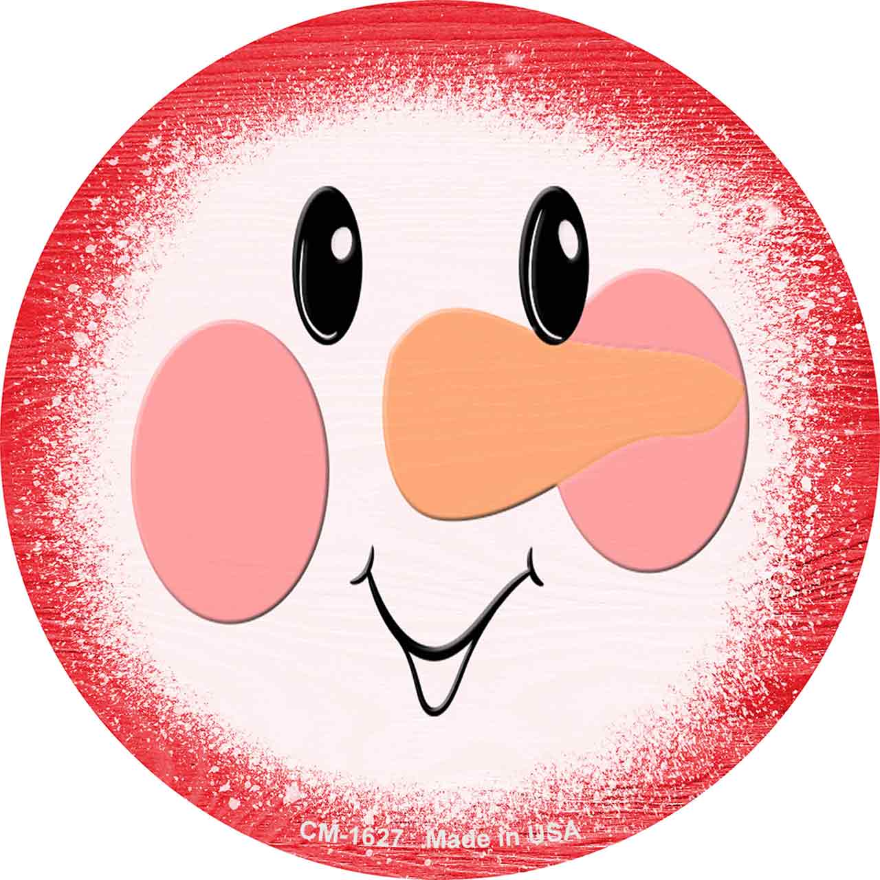 Red Snowman Face Novelty Circle Coaster Set of 4