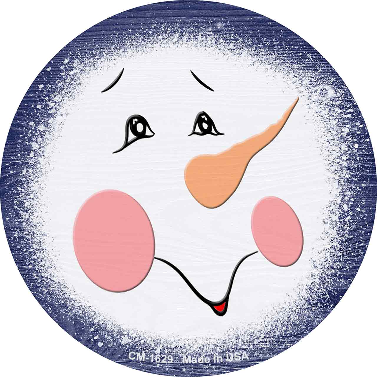 Purple Snowman Face Novelty Circle Coaster Set of 4