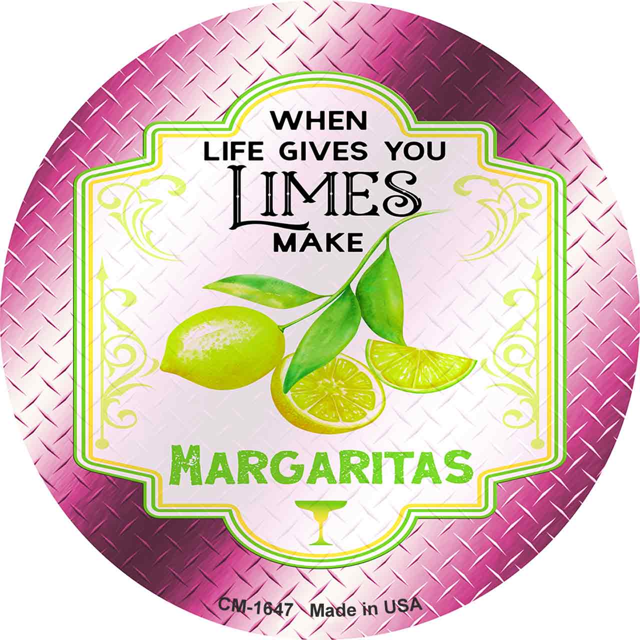 Make Margaritas Pink Novelty Circle Coaster Set of 4