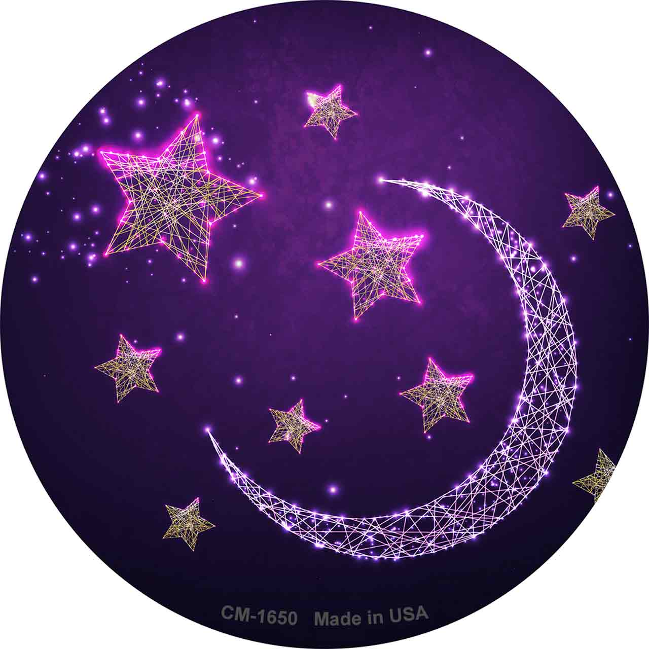 Moon and Stars Novelty Circle Coaster Set of 4
