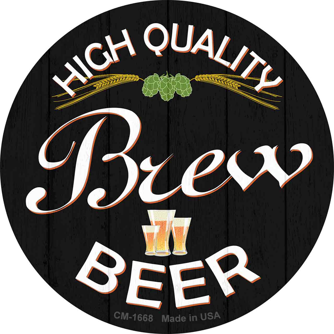 High Quality Brew Beer Novelty Circle Coaster Set of 4