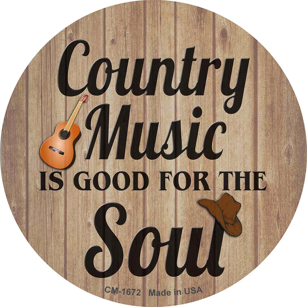 Country Music Soul Novelty Circle Coaster Set of 4