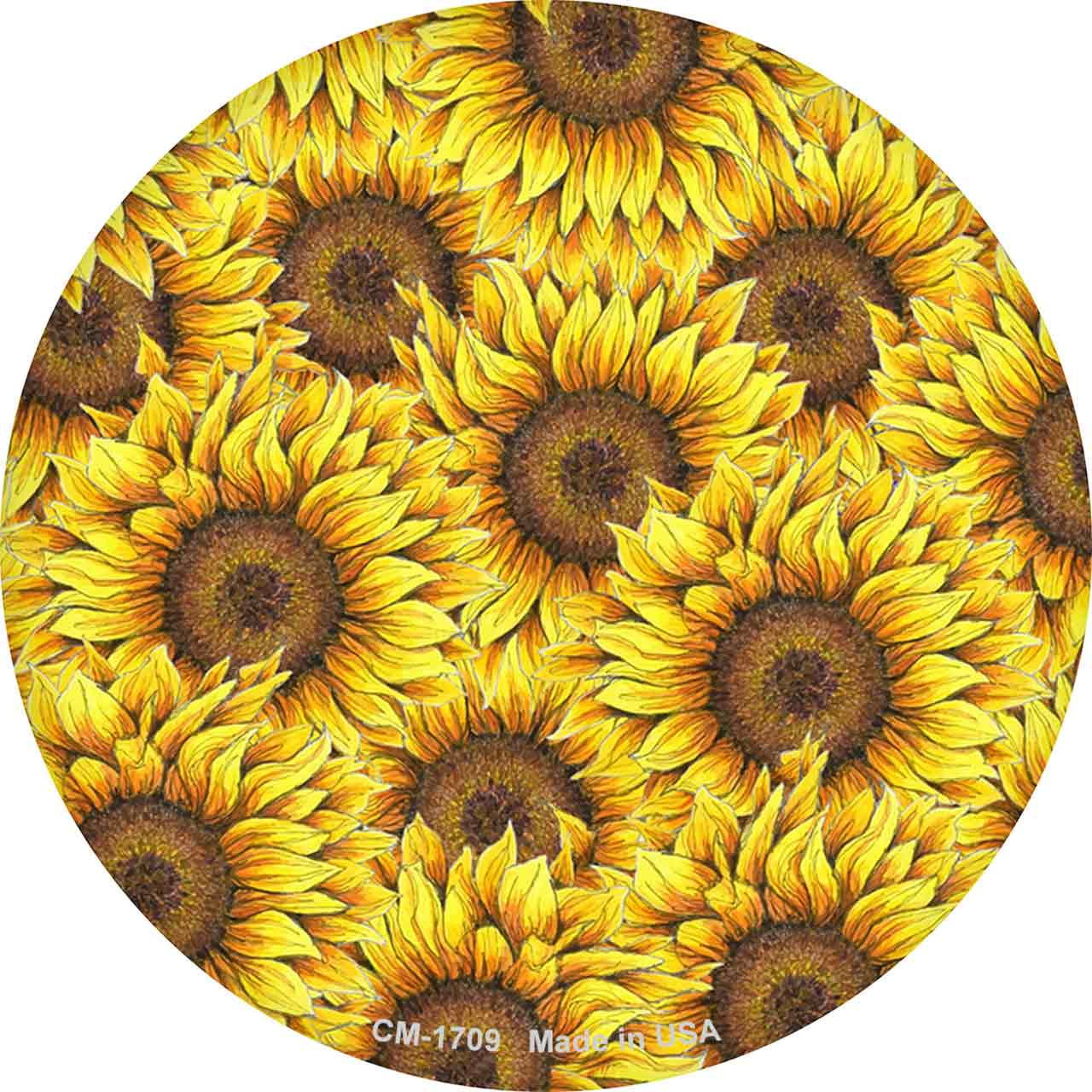Sunflowers Filled Novelty Circle Coaster Set of 4