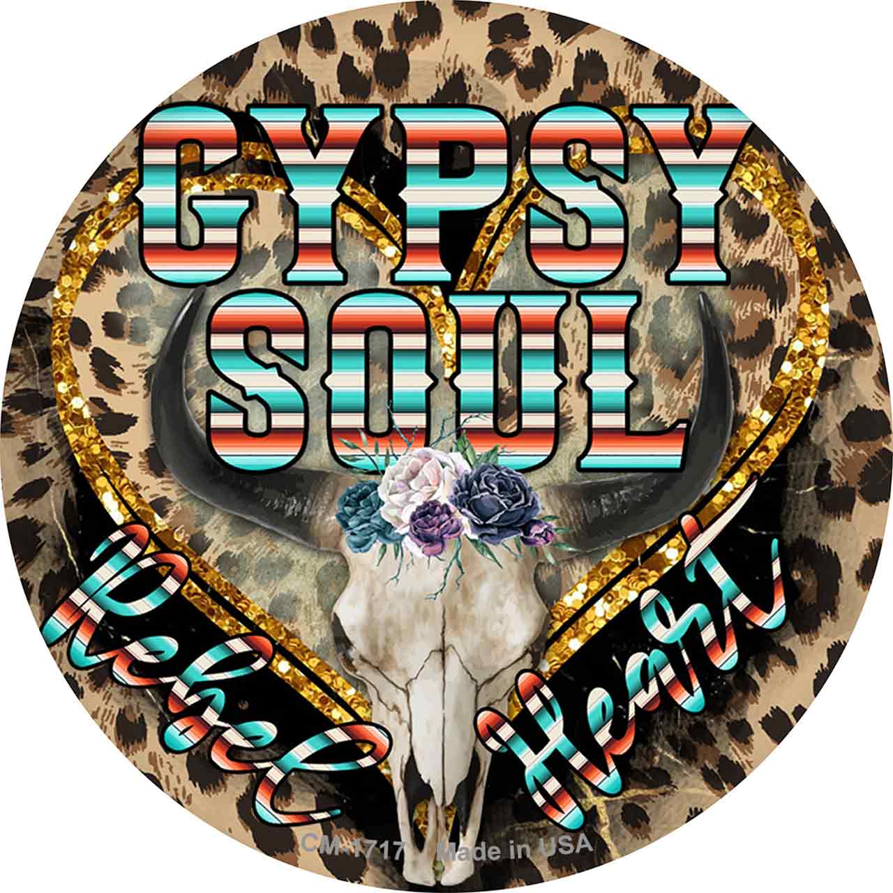 Gypsy Soul Rebel Heart Novelty Circle Coaster Set of 4