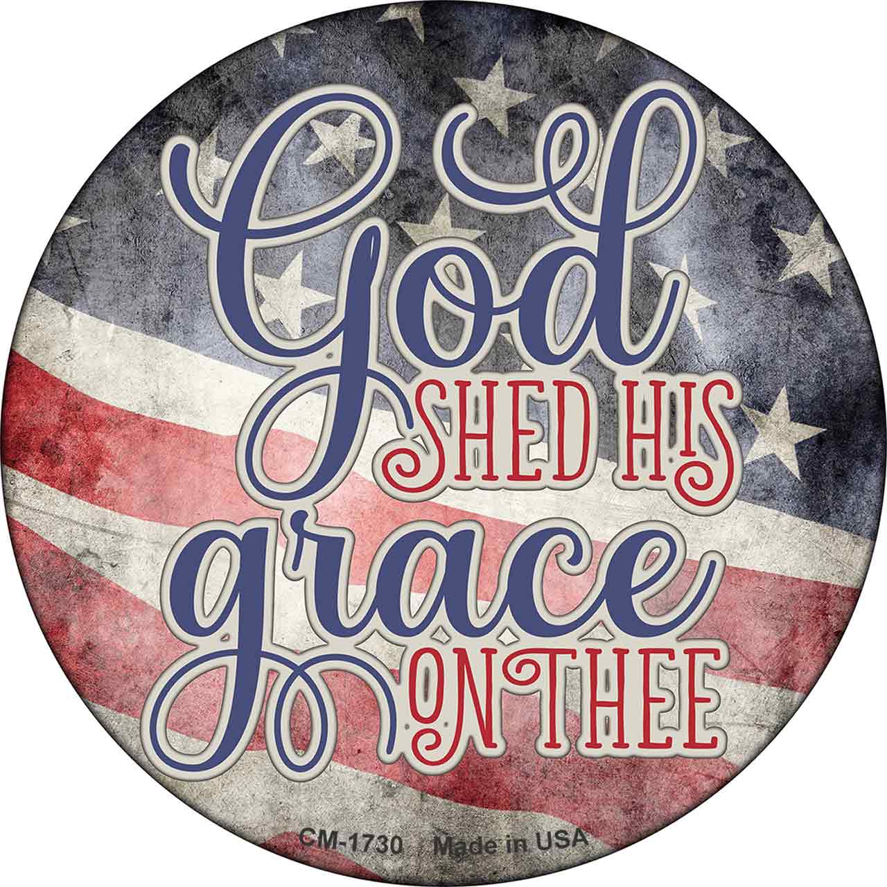 God Shed His Grace Novelty Circle Coaster Set of 4