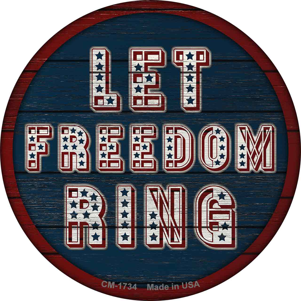 Let Freedom Ring Letters Novelty Circle Coaster Set of 4