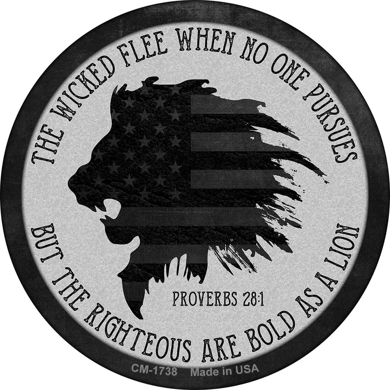 Righteous Are Bold Lion Novelty Circle Coaster Set of 4