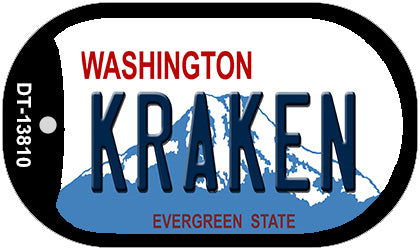 Kraken Washington Novelty Metal Dog Tag Necklace